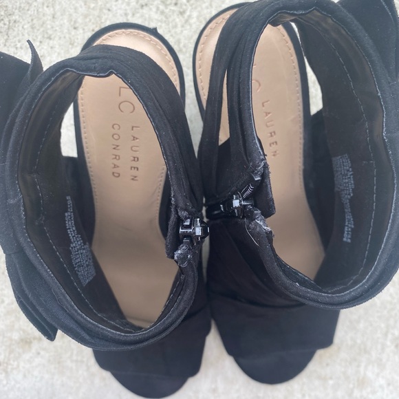 LC Lauren Conrad Open toe booties, black size 8.5 - Picture 4 of 9
